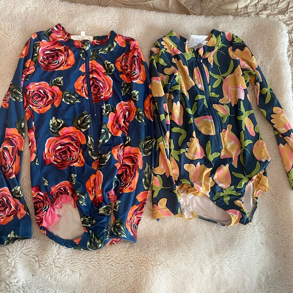 Floral Long Sleeve Swimsuit Set